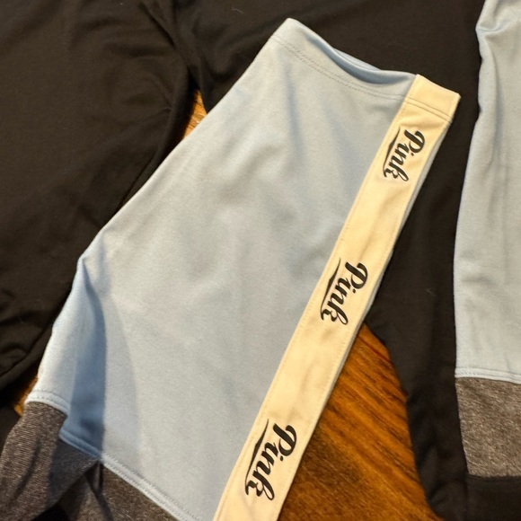 NWT PINK Victoria Secret High Waisted Lt Blue/Black/White Legging Size M (2016) - Picture 2 of 9